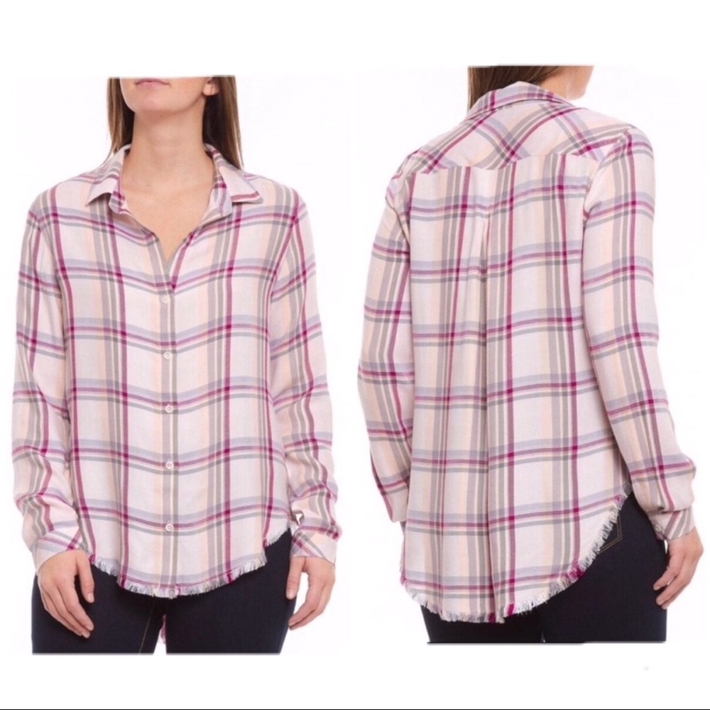 Cloth and Stone Coronet Plaid Button Down Top